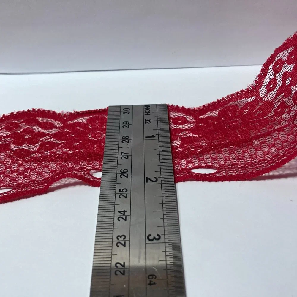 Red Floral Lace Ribbon Crafts Trim 2